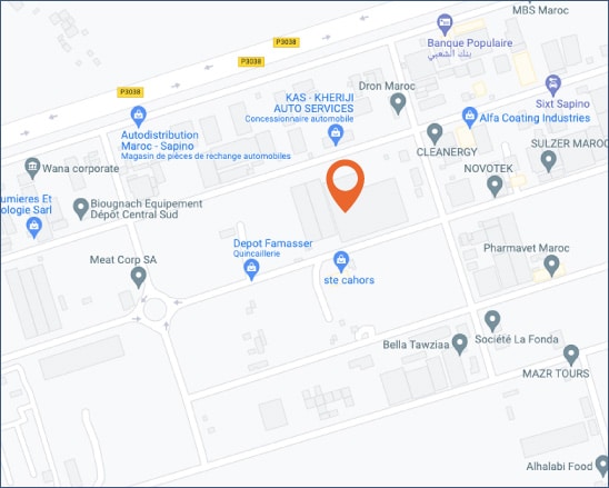 localisation entrepôts à la location, parc industriel Sapino, Nouaceur, Casablanca, Maroc